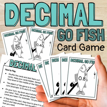 Preview of Decimal Go Fish Tenths and Hundredths in Decimal Notation Practice Card Game