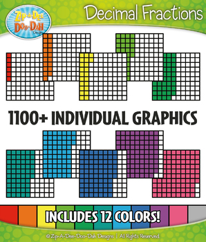 Preview of Decimal Grid Fractions Clipart Set – Includes 1100+ Graphics!