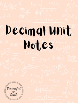 Preview of Decimal Unit Journal Notes