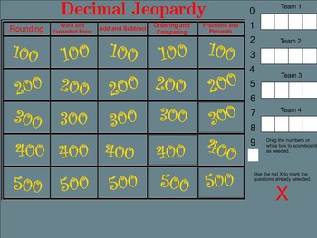 Preview of Decimal Jeopardy - Smartboard