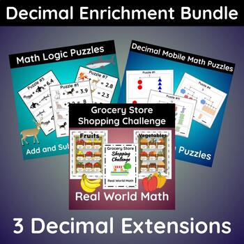 Preview of Decimal Math Enrichment Bundle for Gifted and Talented and Early Finishers