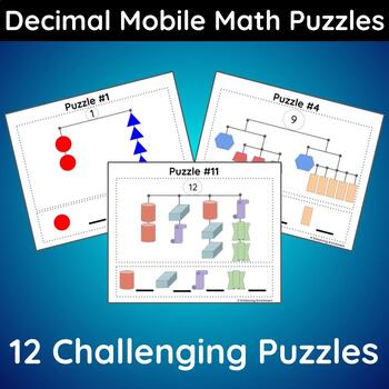 Preview of Decimal Mobile Math Puzzles: Challenging Balance Equations for Gifted & Talented