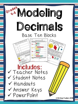Preview of Decimal Models with Base Ten Blocks (LESSON, ACTIVITIES, & POWERPOINT)