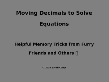 Preview of Decimal Movement Memory Tricks PowerPoint