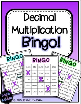 Preview of Decimal Multiplication Math Bingo - Math Review Game
