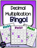 Decimal Multiplication Math Bingo - Math Review Game