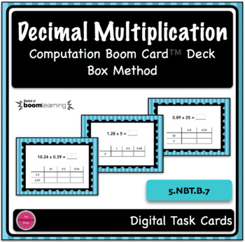 Preview of Decimal Multiplication Box Method Computation Boom Card Deck Set 2