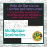 Decimal Multiplication Color by Answer Spanish Version Mul