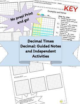 Preview of Decimal Multiplication Guided Notes: Grid Method, Homework Included!