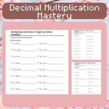 Preview of Decimal Multiplication Mastery: Whole Numbers and Decimals