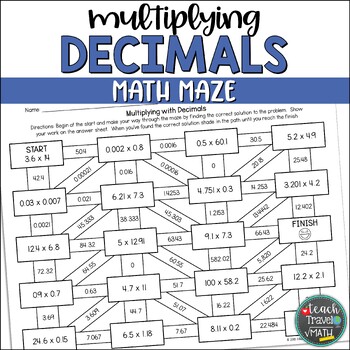Preview of Decimal Multiplication Maze