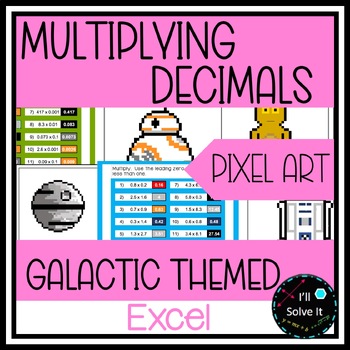 Preview of Decimal Multiplication | Pixel Art | self-checking | Excel