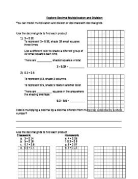 Preview of Decimal Multiplication and Division Lab