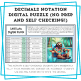 Decimal Notation Digital Puzzle (Self Checking and No Prep!)