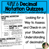 Decimal Notation Quizzes