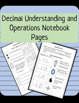 Preview of Decimal Operations Notebook Pages - 5th and 6th Grades