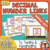 Decimal Number Lines Math Skills Task Cards - Double Set! 