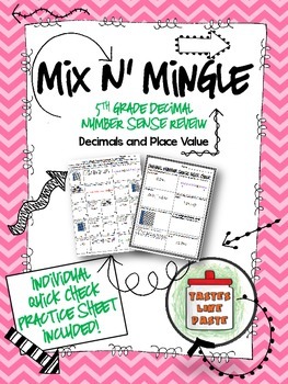 Preview of {FREEBIE} Decimal Number Sense Review: Mix n' Mingle + Individual Practice Sheet