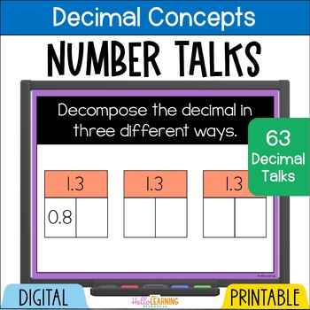 Preview of Decimal Number Talks - Math Talks for Math Warm Ups With Decimal Concepts