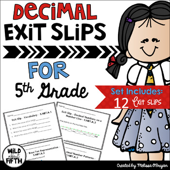 Preview of Decimal Exit Ticket Slips 5th Grade FREE