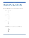 Decimal Numbers practice 01