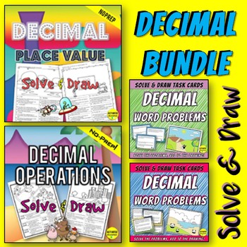 Preview of Decimal Activities Solve & Draw Bundle