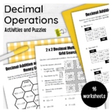 Decimal Operations Activities and Puzzle Worksheets
