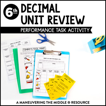 Preview of Decimal Operations Activity | Math Performance Task Review Activity