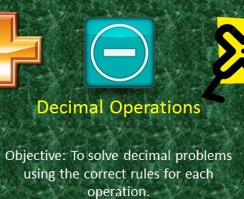 Preview of Decimal Operations (Add, Subtract, Multiply Decimals)