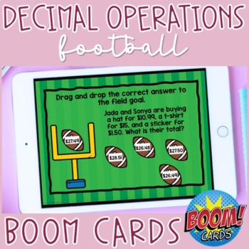 Preview of Decimal Operations Boom Cards | Distance Learning