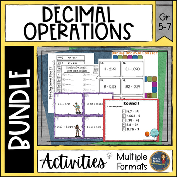 Preview of Decimals Bundle Math Activities - Add, Subtract, Multiply, Divide