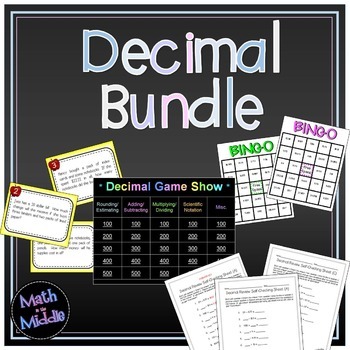 Preview of Decimal Operations Bundle - digital games, task cards, differentiated worksheets