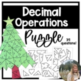 Decimal Operations - Christmas Tree Holiday Puzzle