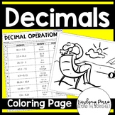 Decimal Operations Coloring Worksheet