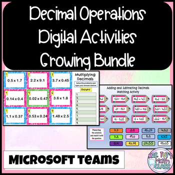 Preview of Decimal Operations Digital Activities for Microsoft TEAMS