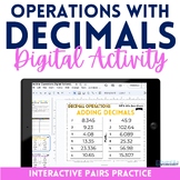 Decimal Operations Digital Cooperative Learning Math Game