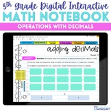 Decimal Operations Digital Interactive Notebook - 5th Grade