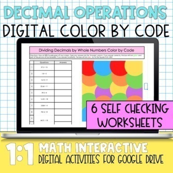 Preview of Decimal Operations Digital Worksheets