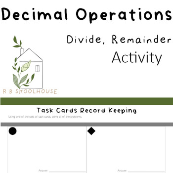 Preview of Decimal Operations: Dividing Continuing Task Cards Activity | Interactive Math R