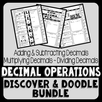 Preview of Decimal Operations Discover & Doodle Bundle