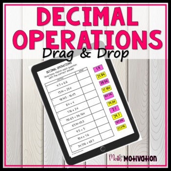 Preview of Decimal Operations Drag and Drop 