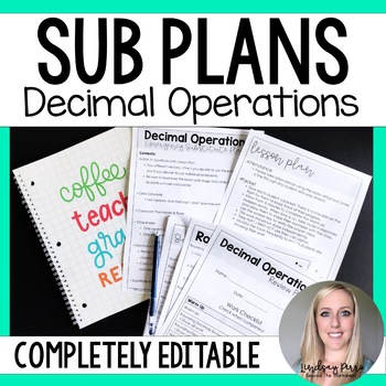 Preview of Decimal Operations Substitute Plans