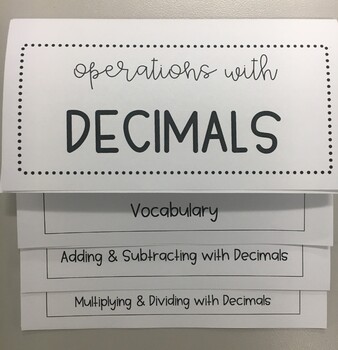Preview of Decimal Operations FOLDABLE! (Editable)