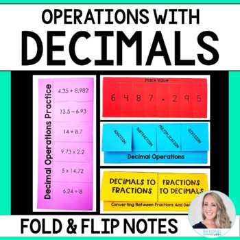 Preview of Decimal Operations Fold and Flip Notes