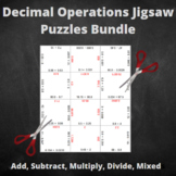 Decimals Operations Jigsaw Puzzle Bundle: Add, Subtract, M