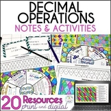 Decimal Operations Math Center Activities Color by Number,