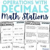 Decimal Operations Math Stations | Math Centers