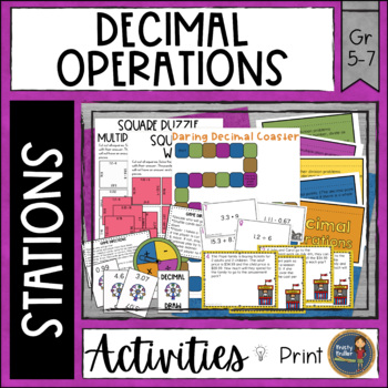 Preview of Decimal Operations Math Stations