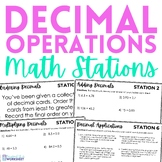 Decimal Operations Math Stations | Math Centers