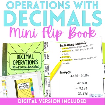 Preview of Decimal Operations Mini Tabbed Flip Book for 6th Grade Math